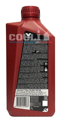 Imagen 5 de 5 de Aceite Valvoline 75w80 - Caja Manual - 1l