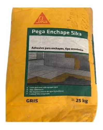 Pega Enchape Sika 25 Kg Gris