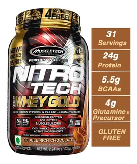 Muscletech Nitro Tech 100% Whey Gold Bonus 2.2 Lb Usa !!