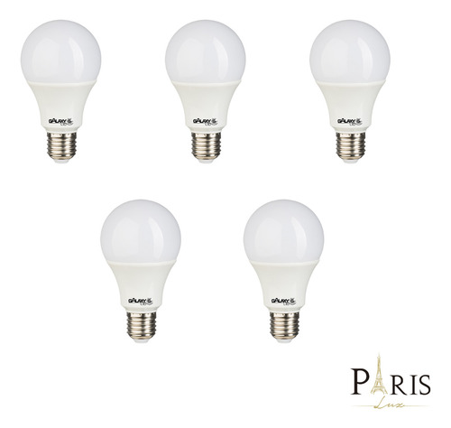 Kit 05 Lâmpadas A55 Bulbo E27 Led 4,8w 3000k Bivolt Branco-quente