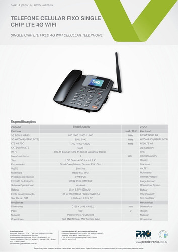 Celular Fijo Rural Gsm-wifi- 4g- Antena Y Cable 10m