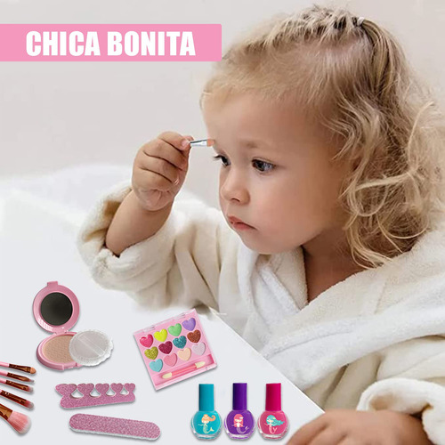 Kit De Maquillaje Lavable 24 Piezas Para Niñas Pequeñas