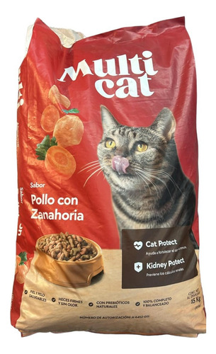 Alimento Para Gato Multicat Pollo Con Zanahoria 15kg