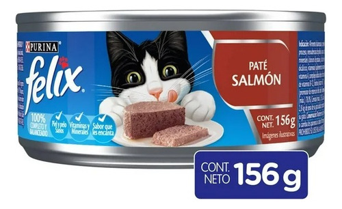Alimento Para Gato Purina Felix Sabor Paté Salmón 156 G