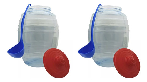 2 Barril Vitrolero 20 Lts + Cucharon Refresquero De 250 Ml