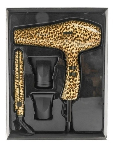 Imagen 5 de 6 de Kit Secador De Pelo +planchita Duga Animal Print Profesional