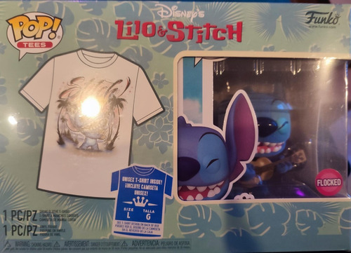 Funko Pop + Tees: Stitch Con Ukelele Flocked 