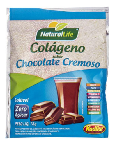 Caixa Com 12 Colágeno Sabor Chocolate 18g - Kodilar