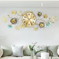 Comprar Reloj De Pared Grande, Diseño Hojal De Ginkgo, 34''x12''