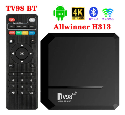 Caja De Televisión Tv98 Bt 2g+16g Allwinner H313 Android 12.