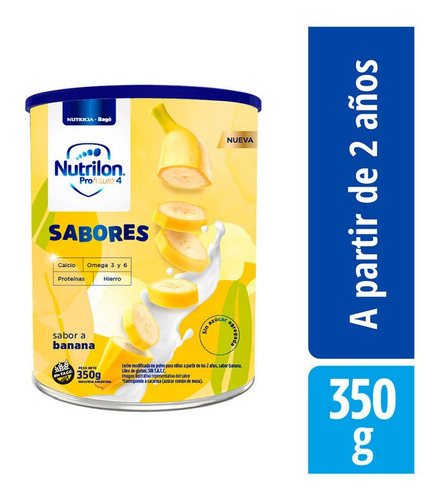 Leche Nutrilon 4 En Polvo Sabores Banana Lata X 350 Gr