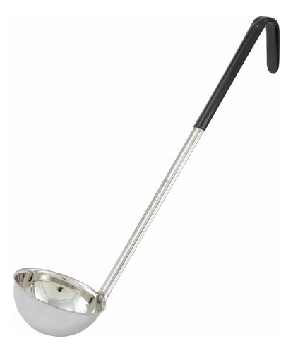 Cucharón De Acero Inoxidable Con Mango Negro 180 Ml Mediano