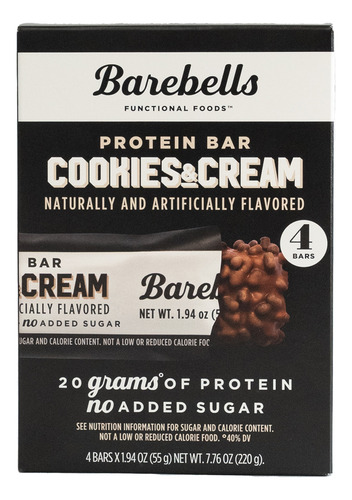 Barebells Barras Con Proteina Cookies & Cream Caja C/4 Pz