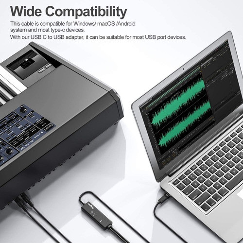 Cable Midi Usb C Con Adaptador Tipo C A Usb, Cable Midi...