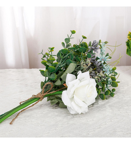 Ramo De Boda Rosas De Seda De Cristal Ramo De Mano De Boda