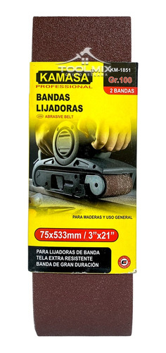 2 Pcs Lija De Banda P40-60-80-100-120 75x533 Mm / 3x21 PuLG 