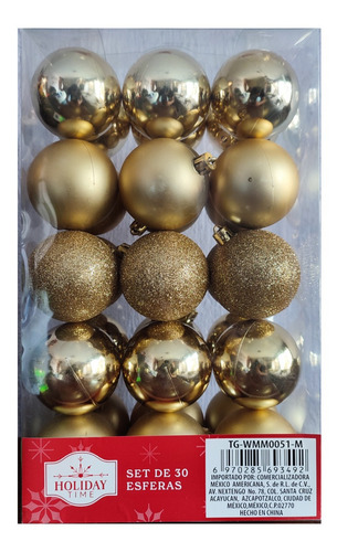 Caja De Esferas Navideñas Con 30 Esferas (Usado)