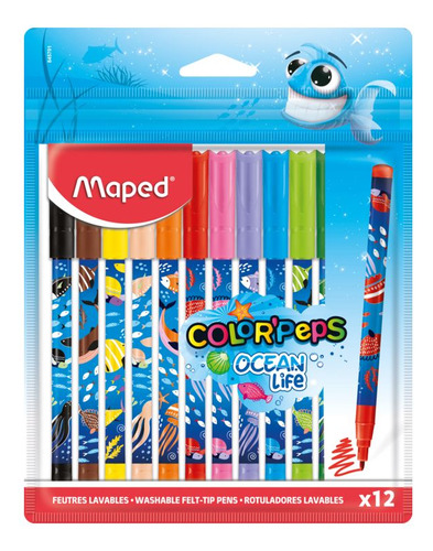 Plumon Color Peps Ocean Life X 12 Ref. 845701 Maped