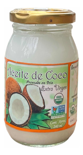 Aceite De Coco Orgánico 100% Extra Virgen - L a $96