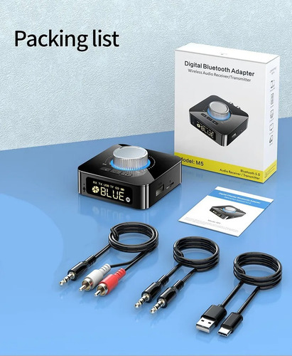 Bluetooth5.0 Transmisor/receptor Audio Portátil 2en1 Adapter