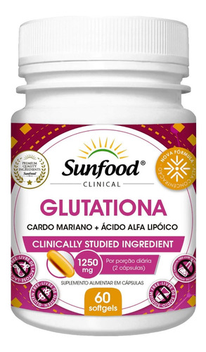 Glutationa Cardo Mariano Acido Alfa Lipoico 1250 Mg 60 Soft