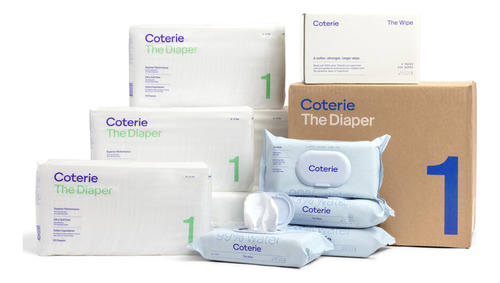 Coterie Kit De Panales Para Bebes + Toallitas Para Bebe, Tal