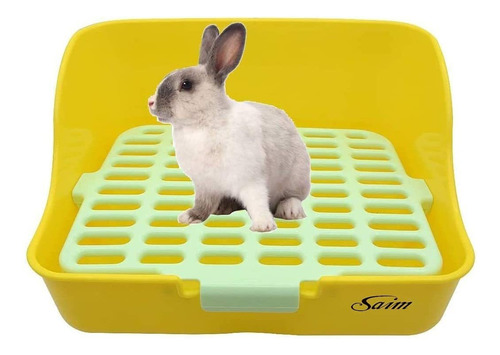 Saim Pet Rabbit Toilet, Plastic Rectangle Mesh Design Pet Po