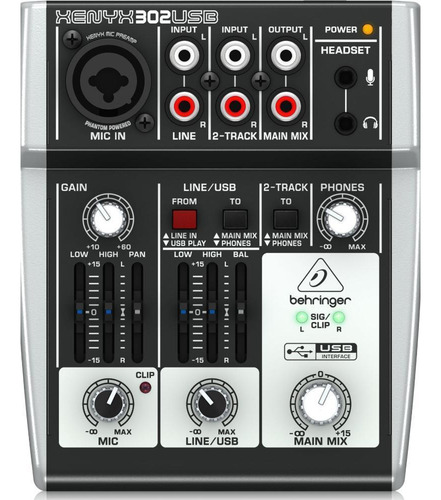 Behringer 302usb Xenyx - Mesa De Sonido Mixer 5 Canales (Usado)