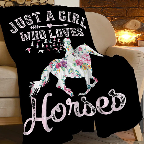 Citari Just A Girl Who Loves Horses Manta Con Diseño De Flor