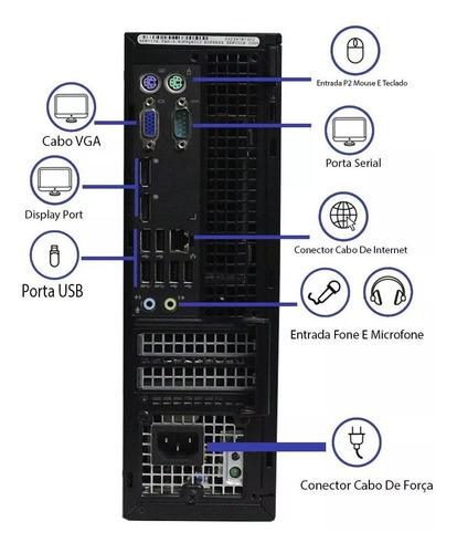 Computador Desktop Dell 7010 I3 4gb 120ssd Monitor 18