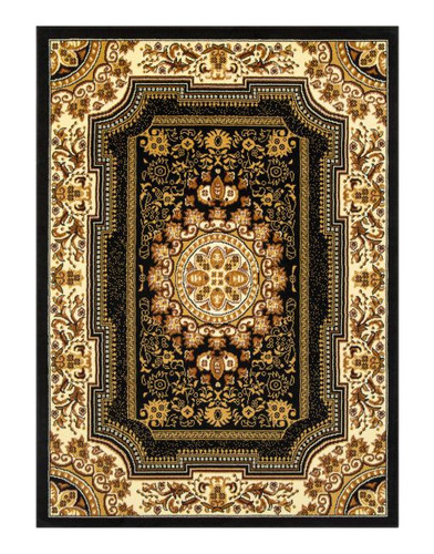 Alfombra Para Living Negro Turca Kashan King 200x290 Cm 