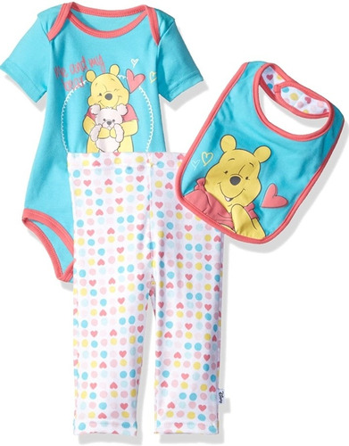 Set 3 Pzs Para Bebé, Disney Baby Diseño De Winnie The Pooh