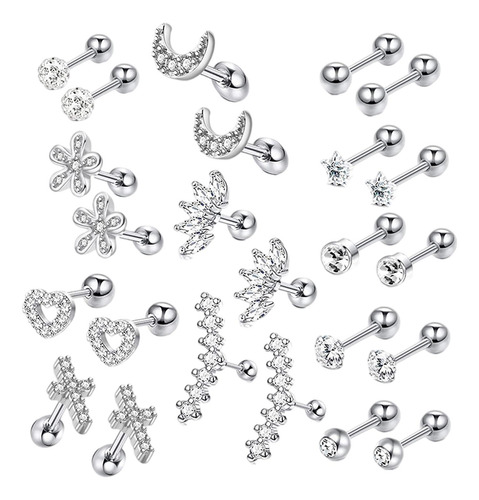 24 Piezas De Aretes De Cartílago Conjunto De Joyas Con