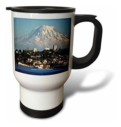 3drose Taza De Viaje  Mount Rainier Behind Tacoma Mount Rain