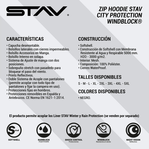 Imagen 7 de 8 de Campera Moto Stav City Protection Windblock Stav
