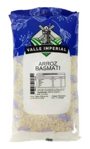 Arroz Basmati - Valle Imperial - 500 Grs. Origen Pakistán