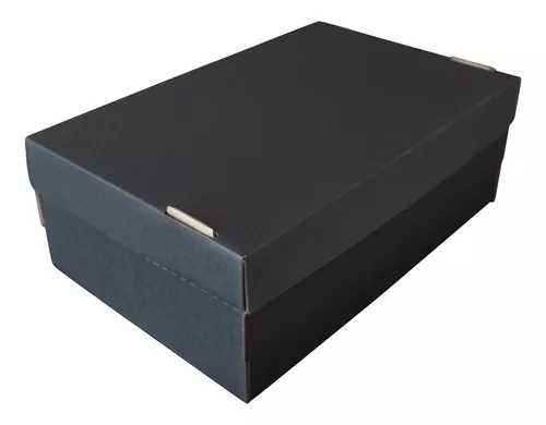 15 Cajas De Cartón Para Zapato De 31x18x11 Cm Color Negro