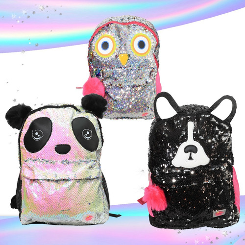Imagen 6 de 6 de Mochila Lentejuela Reversible Magica Cambia Color Escolar