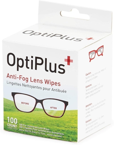 100 Toallitas Antiempañamiento Optiplus Antiniebla Antivaho Paños Húmedos Limpieza Gafas Lentes