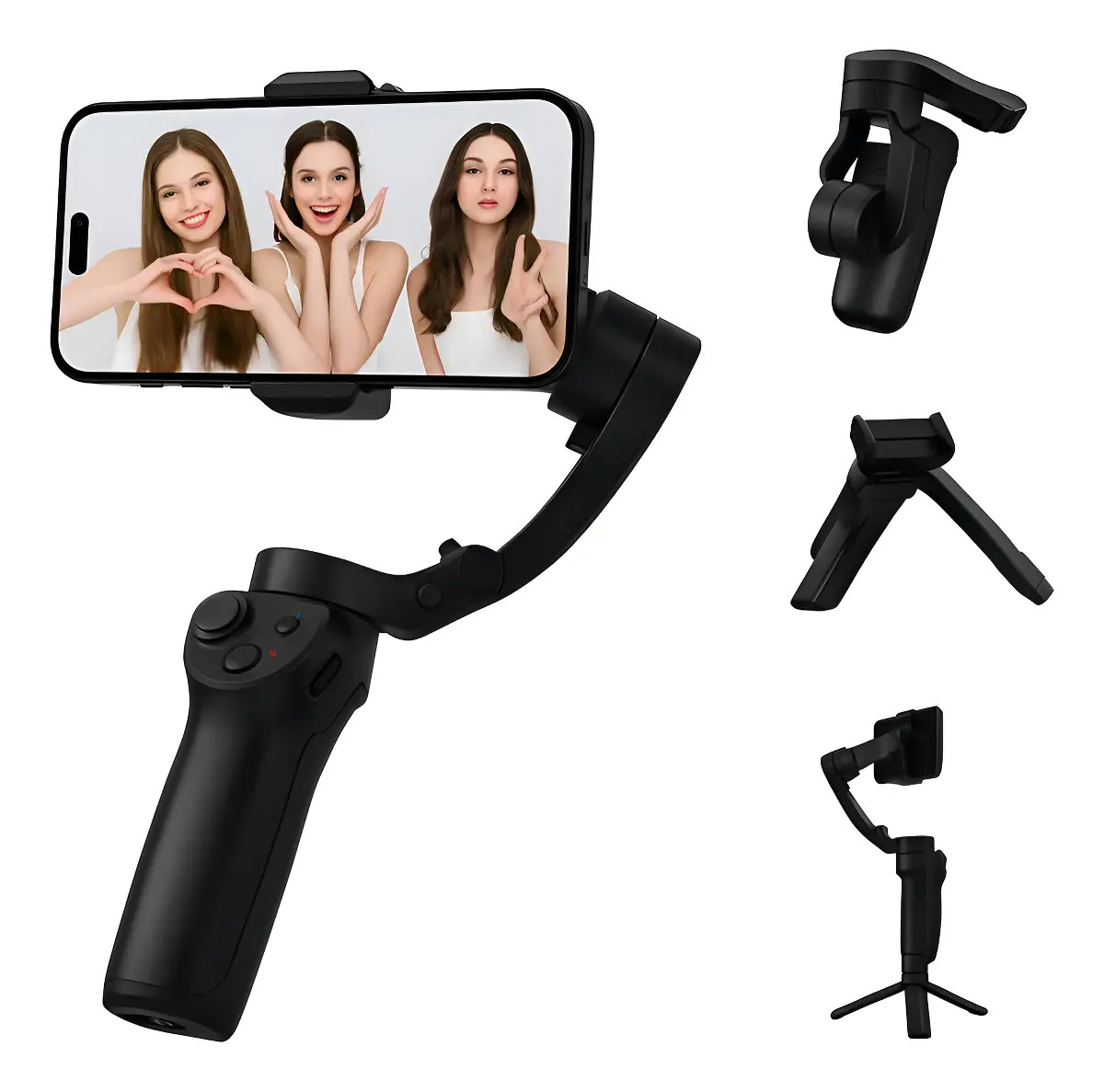Estabilizador Peining M01b Gimbal Celular 3 Eixos Cor Preto