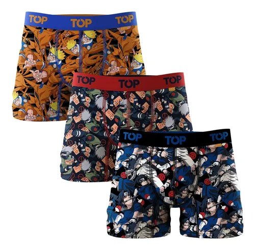 comprar Bóxer Medio Algodón Naruto Pack 3 C1 Top