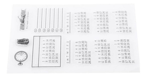 Sello De Silicona Transparente, Diseño De Calendario, Dise¿