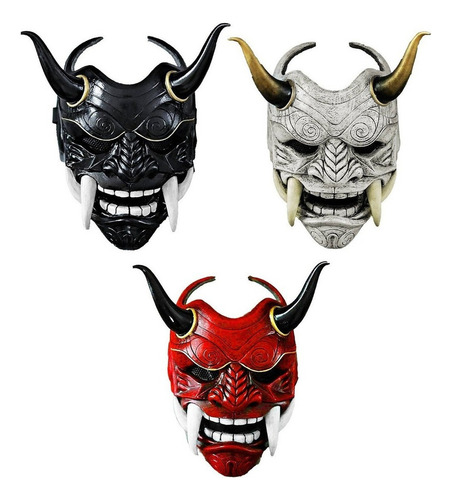 . Máscara De Diablo Rojo Hannya Demon Oni Samurai Noh Kabuk