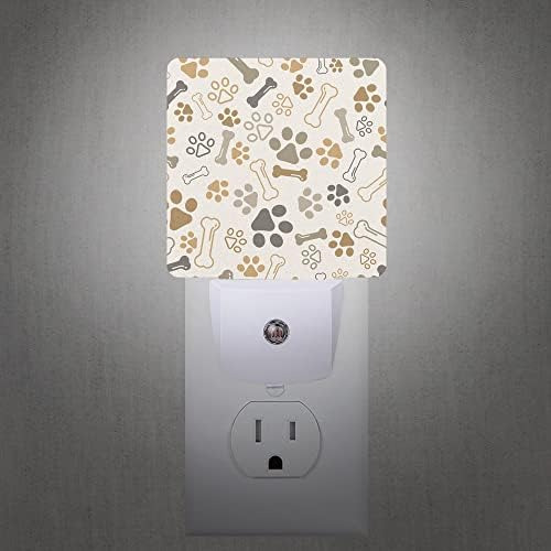 Smoaffly Perro Gato Pata Impresión Huesos Luz Nocturna Led L