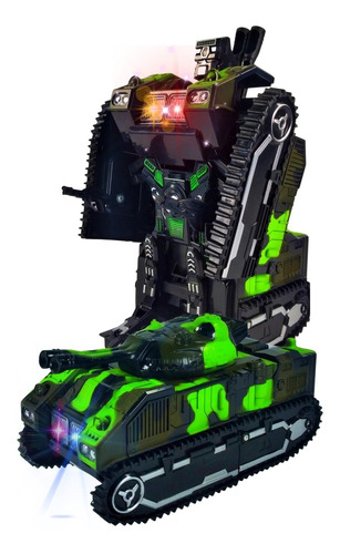 Tanque Auto Robot Transformers Sonido Música Luces 3d Pilas