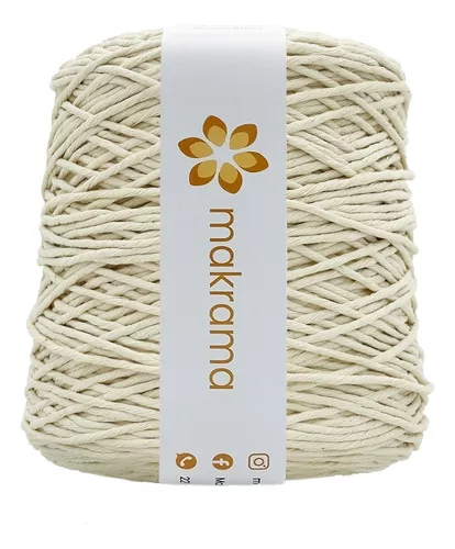 Hilaza De Algodón Para Tejer Macramé 2mm Beige / Crudo