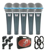 Comprar Kit 5 Microfones Dinâmicos Arcano Osme-8 Kit Com Fio P10 Sj