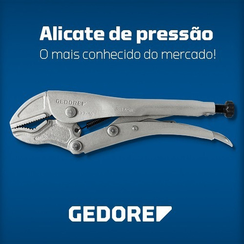 Imagem 2 de 4 de Alicate De Pressão Gedore 10'' Mordente Curvo 137-10 029010