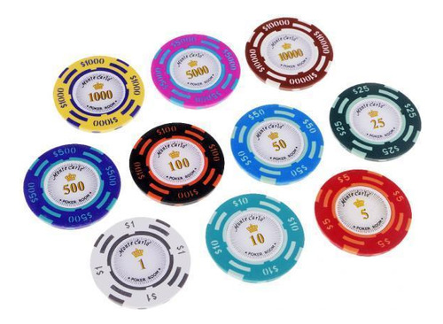 5x10 Uds Fichas De Póquer Casino Monedas Arcilla Fichas De