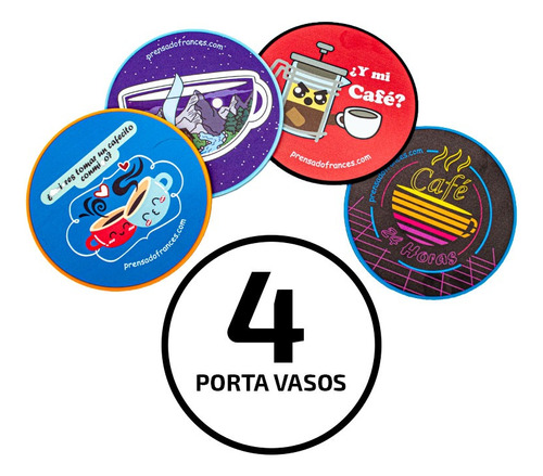 Set De 4 Porta Vasos 10 Cm De Silicon Antiderrapante